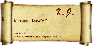 Kutas Jenő névjegykártya